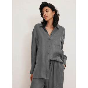 Mint Velvet Grey Oversized Long Sleeved Shirt